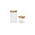 Kit 2 Potes Herméticos de Vidro com Tampa de Bambu 450ml e 100ml - Imagem 1
