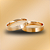 PAR DE ALIANÇAS DE CASAMENTO, OURO 18K, ANATOMICA, 5,0mm, COM FRISO CENTRAL E DIAMANTE - Imagem 1