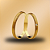 PAR DE ALIANÇAS DE CASAMENTO, OURO 18K, 2,8MM, COM zircônia - Imagem 1
