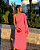 vestido assimétrico manga rosa - Imagem 1