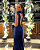 vestido gola e decote azul marinho - Imagem 3