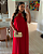vestido detalhe flor vermelho - Imagem 1