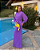 vestido fechado com manga violeta - Imagem 1