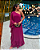 vestido manga com babados fucsia - Imagem 1