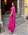 vestido capa acinturado rosa - Imagem 1