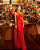 vestido drapeado com cauda vermelho - Imagem 1