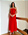 vestido midi com plissado vermelho - Imagem 1