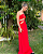 vestido recortes e decote vermelho - Imagem 3