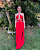 vestido recortes e decote vermelho - Imagem 2