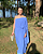vestido manga franzida azul - Imagem 1