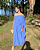 vestido manga franzida azul - Imagem 2