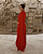 vestido capa unilateral vermelho - Imagem 2