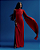 vestido capa unilateral vermelho - Imagem 3