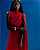vestido capa unilateral vermelho - Imagem 4