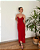 vestido camadas assimétrico vermelho - Imagem 3