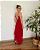 vestido camadas assimétrico vermelho - Imagem 2