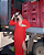vestido manga longa fenda vermelho - Imagem 3