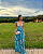 vestido floral longo azul - Imagem 1