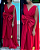vestido capa detalhe cintura laço vermelho - Imagem 3