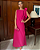vestido longuete laço no ombro rosa - Imagem 1