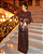 vestido longo metalizado com recortes bronze - Imagem 3