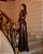 vestido longo metalizado com recortes bronze - Imagem 4