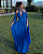 vestido mangas abertas fluído plissado azul - Imagem 2