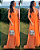 vestido decote v laranja - Imagem 2