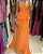 vestido decote v laranja - Imagem 3