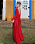 vestido drapeado costas abertas vermelho - Imagem 1