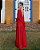 vestido drapeado costas abertas vermelho - Imagem 3