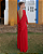 vestido drapeado costas abertas vermelho - Imagem 2