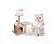 ARRANHADOR TORRE DUPLA ROMA BEGE TAM 40x40x60CM - Imagem 1