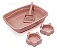 Kit Bandeja 2 Comedouro e Pá Rosé - Imagem 1
