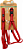 Conjunto Peitoral + Guia para Cães Vermelho Listra - 10 a 25kg - Imagem 1