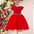 Vestido Vermelho Tule Cristal Cinto Strass/Perola 4 ao 12 - Imagem 1