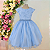 H1159 Vestido Infantil Festa Azul Decote Princesa 4 ao 12 - Imagem 1