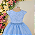 H1159 Vestido Infantil Festa Azul Decote Princesa 4 ao 12 - Imagem 3