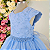 H1159 Vestido Infantil Festa Azul Decote Princesa 4 ao 12 - Imagem 2