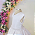 6364BR Vestido Infantil Branco Laço Ombro 4 ao 12 - Imagem 3