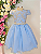 6362 Vestido Infantil Azul Renda Dourada 4 ao 16 - Imagem 1