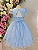 6362 Vestido Infantil Azul Renda Dourada 4 ao 16 - Imagem 4