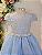 6362 Vestido Infantil Azul Renda Dourada 4 ao 16 - Imagem 3