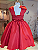 6364VM Vestido Infantil Vermelho Laço Ombro 4 ao 12 - Imagem 3