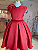 6364VM Vestido Infantil Vermelho Laço Ombro 4 ao 12 - Imagem 1