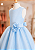 6365AZ Vestido Infantil Luxo Flor Azul 4 ao 16 - Imagem 2