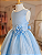 6365AZ Vestido Infantil Luxo Flor Azul 4 ao 16 - Imagem 2