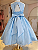 6365AZ Vestido Infantil Luxo Flor Azul 4 ao 16 - Imagem 3
