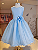 6365AZ Vestido Infantil Luxo Flor Azul 4 ao 16 - Imagem 1