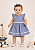 4298 Vestido Bebe Listrado 100% Algodão Azul P ao GG - Imagem 1